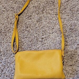 Yellow Leather Kedzie Crossbody Bag